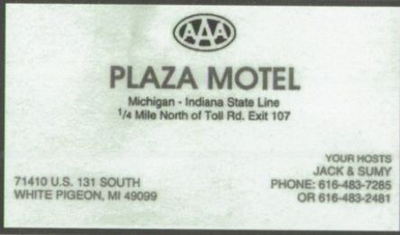 Plaza Motel - Vintage Yearbook Ad